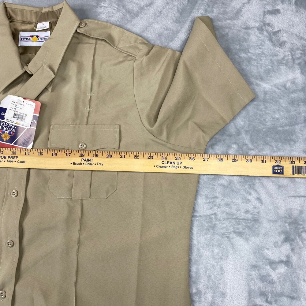 (Lot of 2) Flying Cross Uniform Silver Shirt Tan Short Sleeve Womens Size 48 NEW - Picture 8 of 12